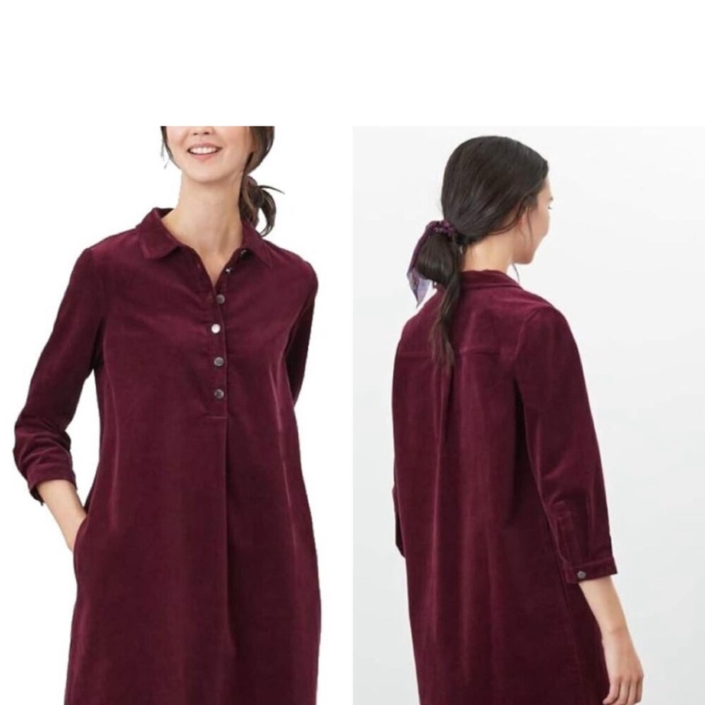 Joules Burgundy Size 12 Corduroy Dress